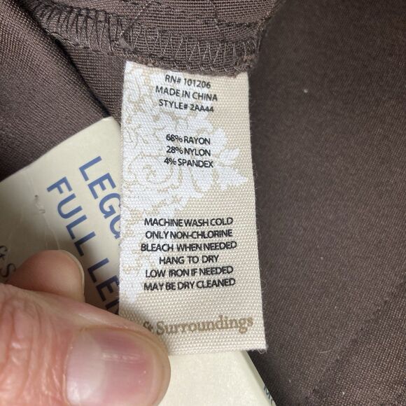 Soft Surroundings Medium (8-10) Super Sleek Legging Brown Pull On Ponte Pant NWT - Picture 8 of 10